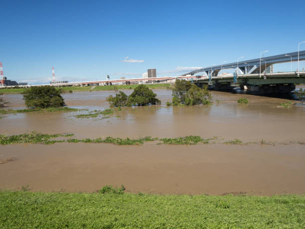 istock Arakawa flooded due to typhoon 1187938780