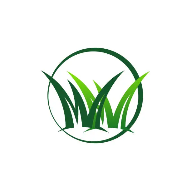 Vector illustration of grass remover lawn mower logo design template vector illustration