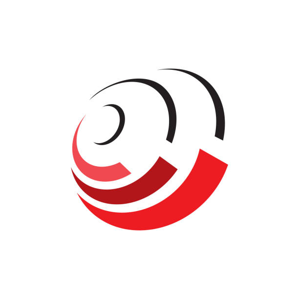 абстрактный круг логотип дизайн вектор графический элемент шаблон иллюстрации eps.10 - connection in a row striped globe stock illustrations