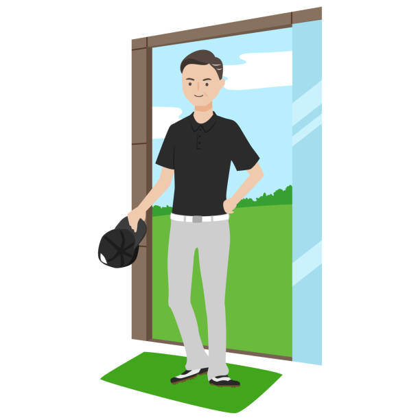 ilustracja mężczyzn. koordynuj, aby wejść do klubu. - rules of golf stock illustrations