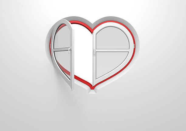 Heart shape in the wooden board (clipping path included)