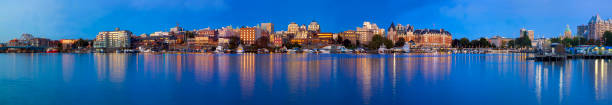 Panoramic view of the inner harbour - Victoria downtown - in the background.