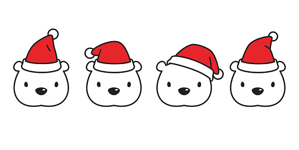 Ilustración de Oso Vector Polar Oso Navidad Santa Claus Sombrero Icono De  Dibujos Animados Personaje Cabeza De Peluche Logotipo De La Ilustración  Diseño Doodle y más Vectores Libres de Derechos de Alegre -