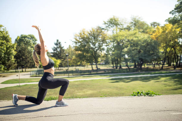 istock Young woman at training outdoors 1187958562