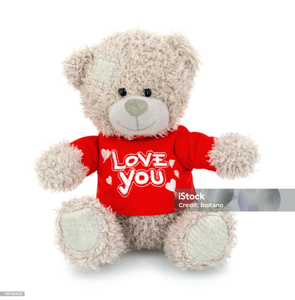 Búp Bê Gấu Dễ Thương Với Áo Love You Màu Đỏ Được Cô Lập Trên Nền ...