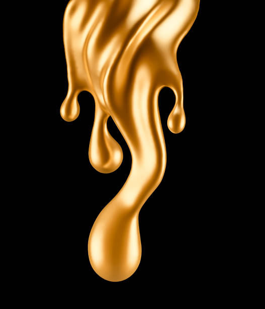 istock Splash gold black background. 3d illustration, 3d rendering. 1187964298
