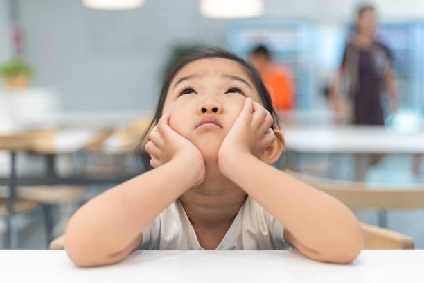 istock Cute little girl is thinking 1187972517