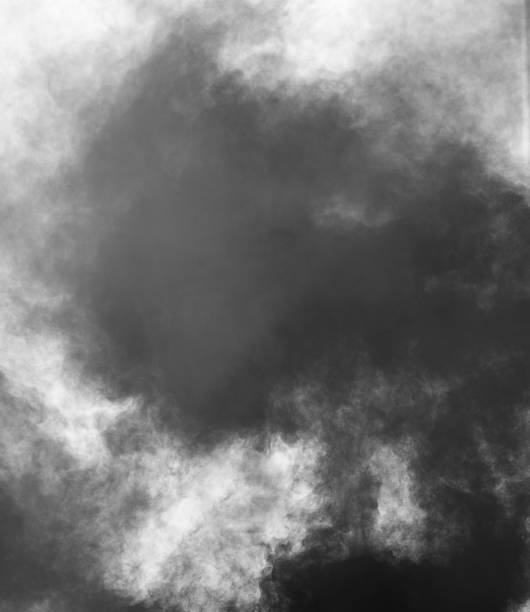 istock black toxic smoke with white background after explosion and arso 1187973991