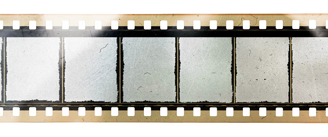 long 35mm film strip isolated