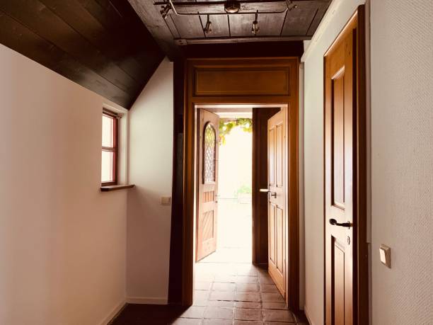 istock House entrance and corridor, seen from inside 1187975335