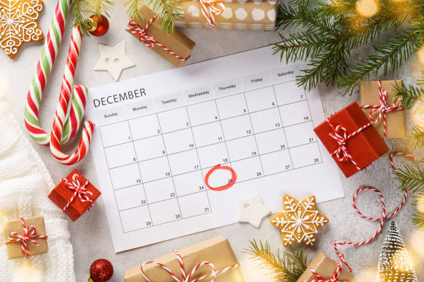istock Planner page with Christmas gift boxes and decoration around. 1187979265