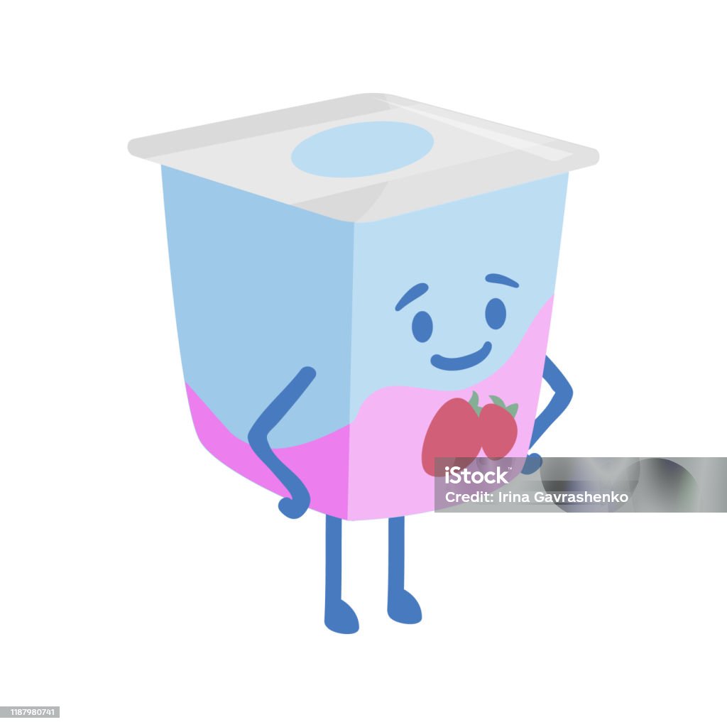 Sữa Chua Dễ Thương Nhân Vật Hoạt Hình Hình minh họa Sẵn có - Tải ...