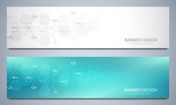 Banners design template and headers for site with abstract chemistry background and chemical formulas. Science and innovation technology concept. Decoration website and other ideas. Banners design template and headers for site with abstract chemistry background and chemical formulas. Science and innovation technology concept. Decoration website and other ideas periodic table stock illustrations