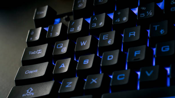 istock Gaming Keyboard With Blue Led Lights 1187980827