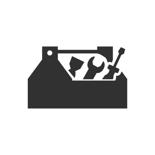 toolbox. - werkzeugkoffer stock-grafiken, -clipart, -cartoons und -symbole