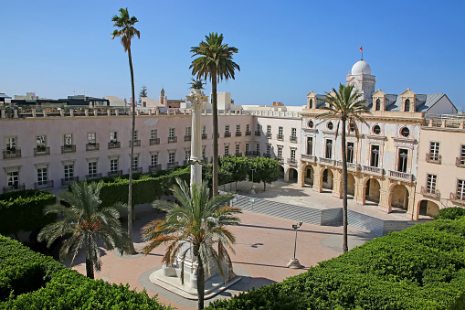 Beautiful Constitution Square, which is in the centre of the city of Almeria, Spain.