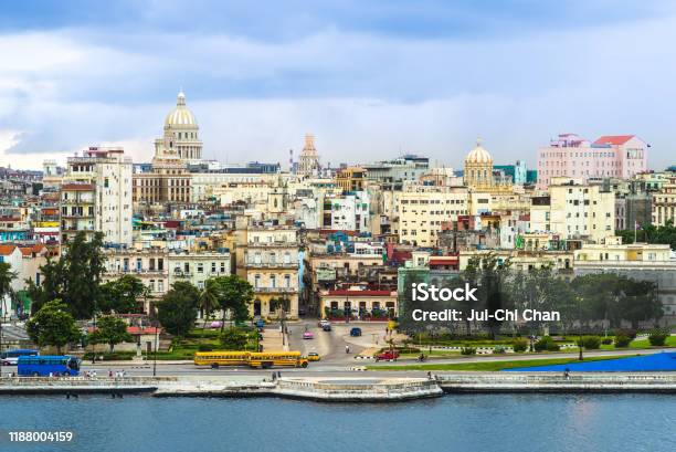 Cityscape Of Havana Cuba Stock Photo - Download Image Now - Cuba, Havana, Aerial View