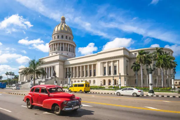 National Capitol Building and vintage in havana, cuba