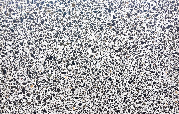 Natural background of white marble terrazzo pattern