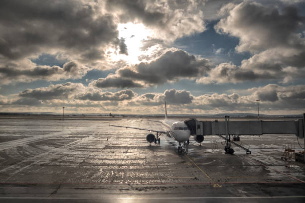 istock Airplane at the terminal gate ready for takeoff 1188008540