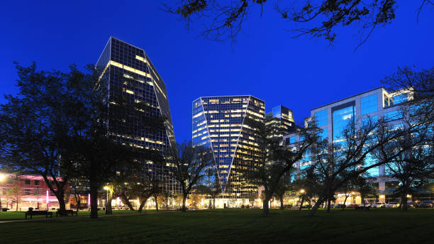 Regina, Canada cityscape at night