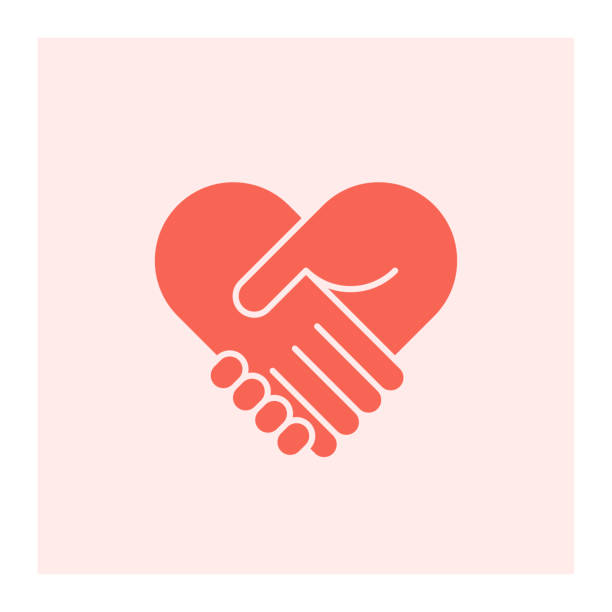 dwie ręce w kształcie serca - couple stock illustrations