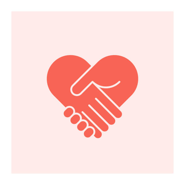 ilustrações de stock, clip art, desenhos animados e ícones de two hands in shape of heart - uniforme