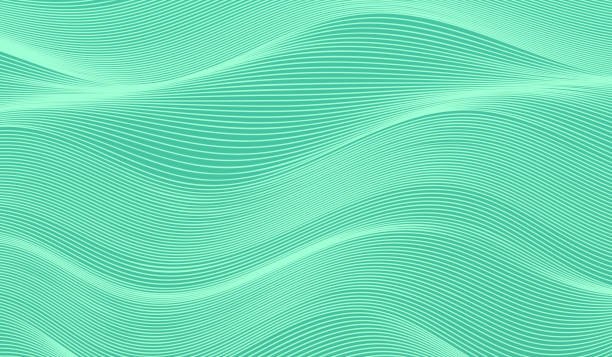 illustrations, cliparts, dessins animés et icônes de fond ondulé moderne de vecteur dans le vert de biscay. motif abstrait élégant de lignes courbes. - turquoise abstract backgrounds green