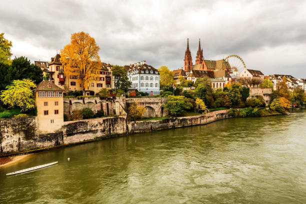 istock Basel with Munster cathedral and the Rhine river in Switzerland 1188012883