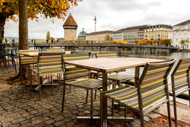 istock Lucerne - famous Chapel Bridge and lake Vierwaldstattersee 1188012923