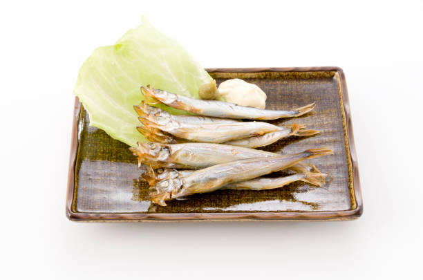istock grilled Komochi Shishamo on the plate 1188015478