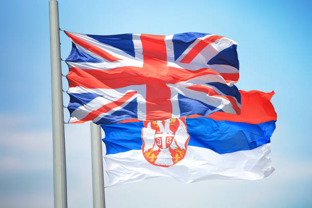 istock Flags of Great Britain and Serbia 1188016269