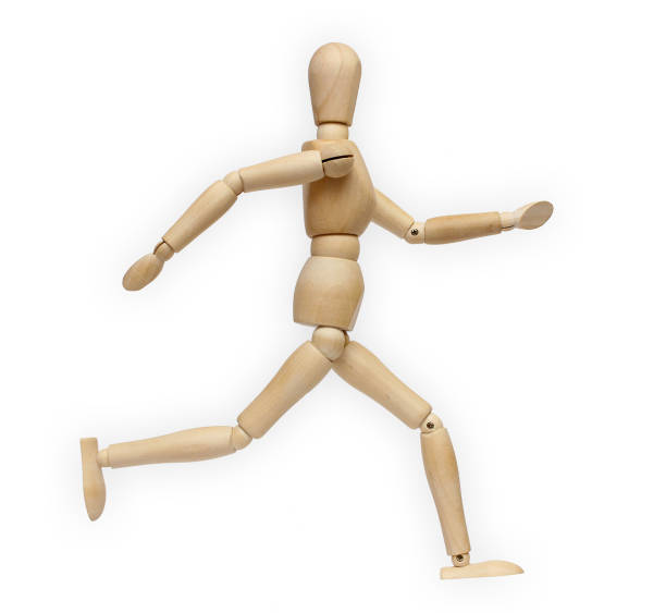 istock Wooden dummy man on white background 1188016316