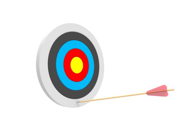 istock Dart game design arrow hitting at the edge 1188016372