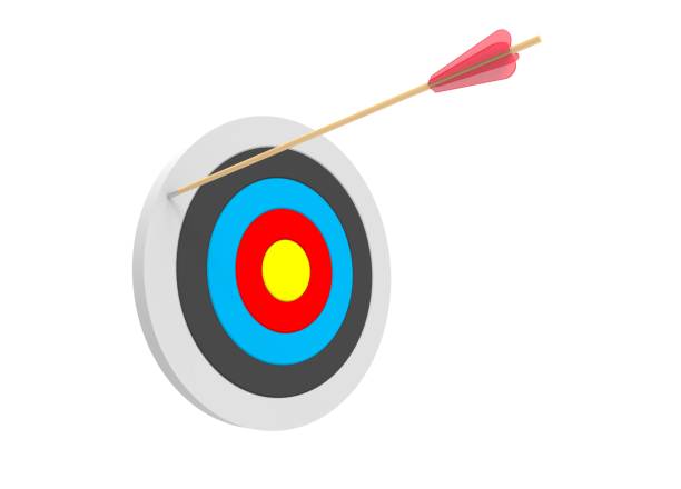 istock Dart game design arrow hitting at the edge 1188016373