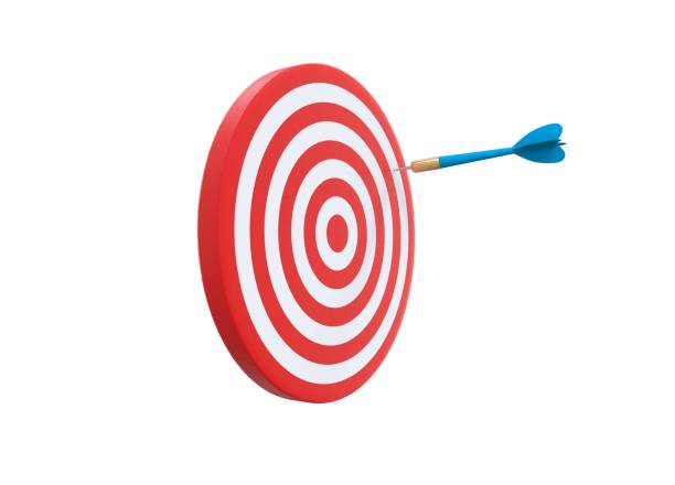 istock Dart game design arrow hitting at the edge 1188016454