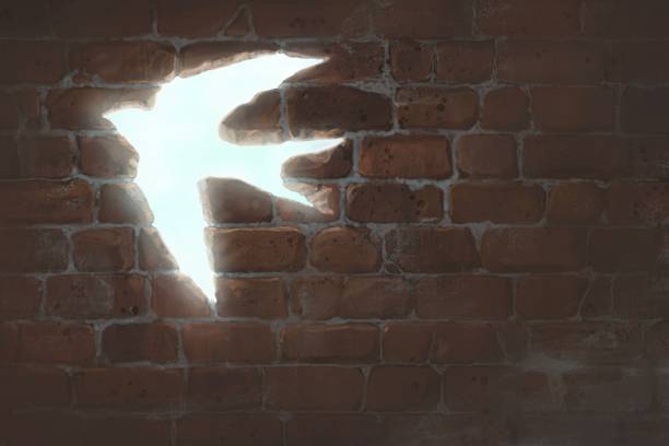 Freedom Freedom hope independent concept, life of bird on brick wall, surreal painting illustration abstract oil painting for beginners stock illustrations
