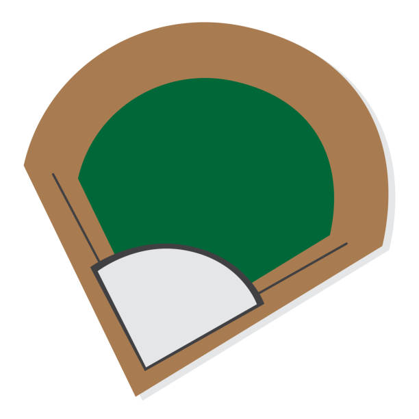 야구장 베이스 - baseballs baseball baseball diamond infield stock illustrations