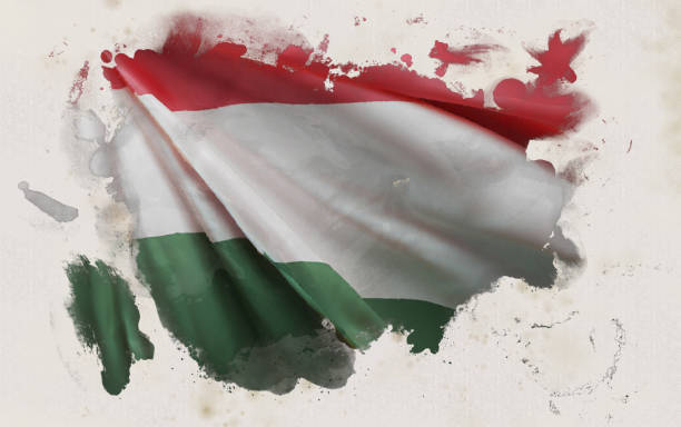 bandera húngara, hungría colores nacionales fondo <<3d rendering>> - hungarian flag fotografías e imágenes de stock