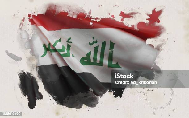 Irakische Flagge Irak Nationalfarben Hintergrund Stockfoto und mehr Bilder  von Irakische Flagge - iStock