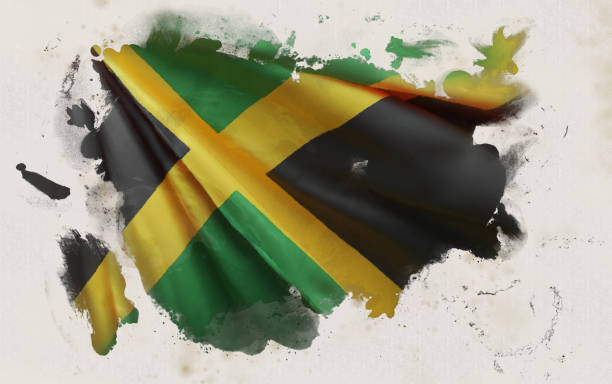 istock Jamaican Flag, Jamaica National Colors Background  <<3D Rendering>> 1188019508
