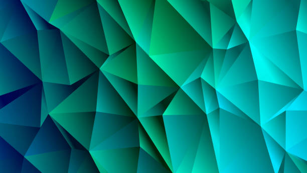 ceruleantrendy low poly hintergrund design - beryll mineral stock-fotos und bilder