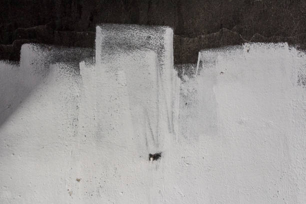 fundo pintado preto e branco do rolo - paint stroke wall textured - fotografias e filmes do acervo