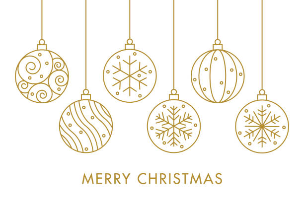 Christmas balls Eps10 vector illustration with layers (removeable) and high resolution jpeg file included (300dpi). gold colored illustrations stock illustrations