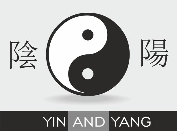 istock Vector illustration with symbol for Yin and Yang with text in Chinese and English. 1188030312