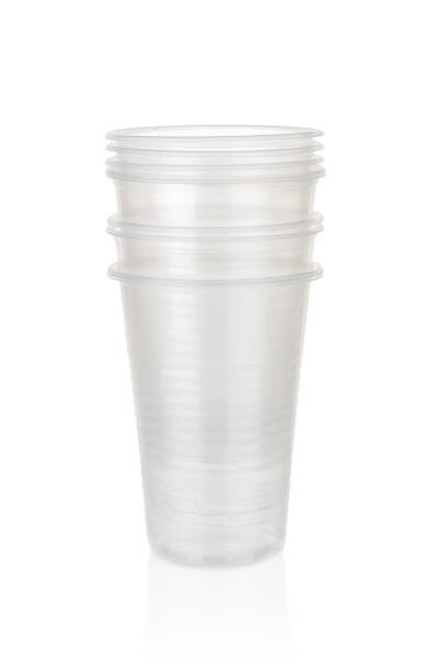 istock Few plastic cups closeup isolated on white background 1188035994