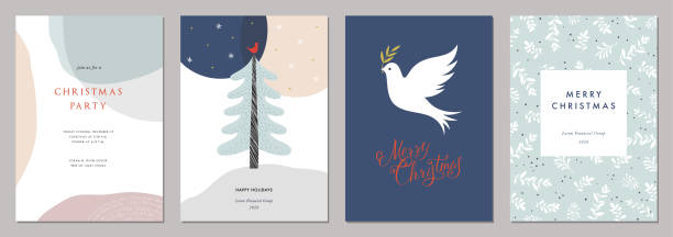 Christmas Greeting Cards and Templates_01 Merry Christmas and Modern Business Holiday cards. christmas card illustrations stock illustrations