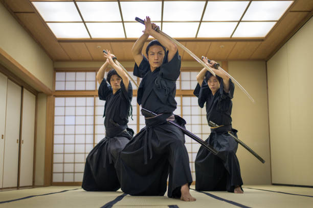 istock Samurai training in a traditional dojo in Tokyo 1188038367