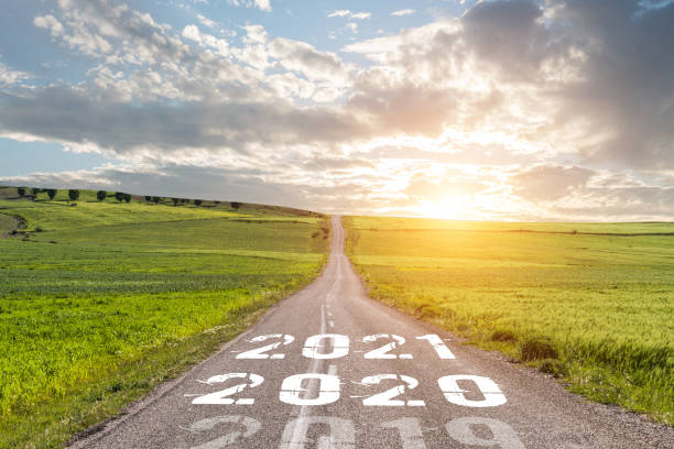 istock Empty asphalt road and New year 2020 concept 1188038416