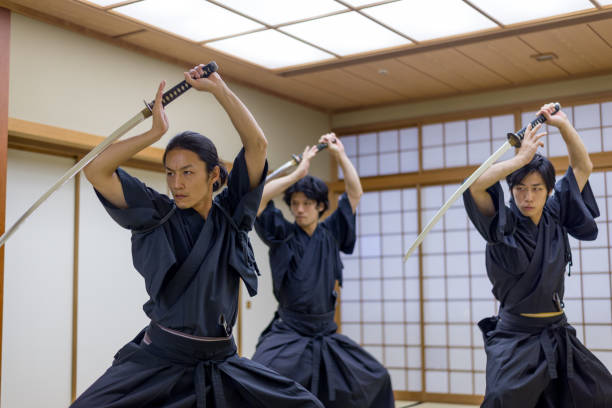 istock Samurai training in a traditional dojo in Tokyo 1188038436